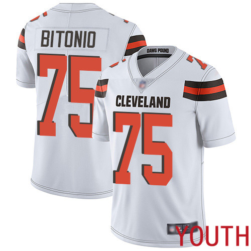 Cleveland Browns Joel Bitonio Youth White Limited Jersey 75 NFL Football Road Vapor Untouchable
